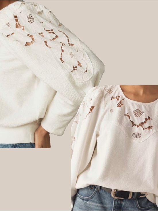 Anthropologie Tops - NWOT Cutwork Mutton-Sleeve Top